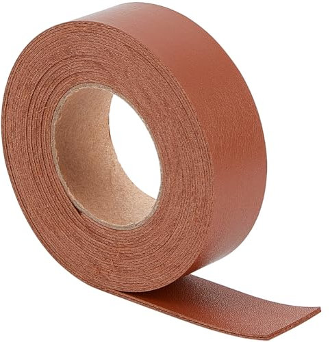GORGECRAFT 2m*25mm*1.7mm Cordon en Cuir Plat Bandes de Cuir Grain de Litchi Double Face Bracelet en Simili Cuir Fils Tressés pour Bricolage Artisanat Guitare Ceinture Bracelet Fabrication,Selle Marron