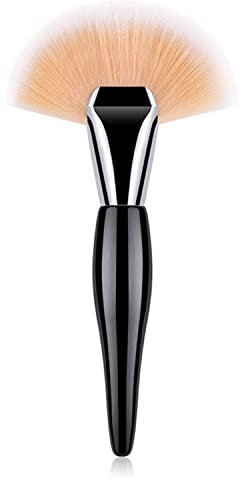 Jeenuuder 1 StüCk FäCherform Pulver Concealer Mischpinsel Professional Foundation Kosmetikpinsel Make Up Black