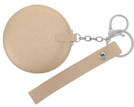 MERRYHAPY Mini Miroir De Maquillage Pliable Double Face Porte-clés Pendentif Construction Métallique pour Femme
