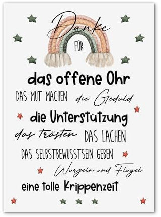 Nastami Postkarte DANKE Schule, Kindergarten, Krippe Abschied Geschenk Lehrerin (Danke Krippenzeit)