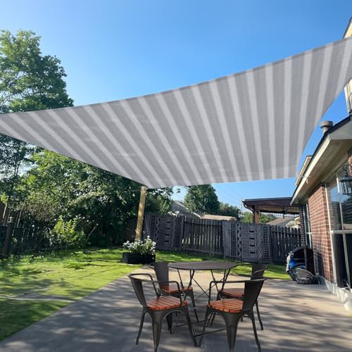 SUNLAX Sonnensegel, rechteckig, 2,4 x 30,6 cm, grau-weiß, UV-Schutz, durchlässiger Sonnenschutz, für den Außenbereich, Terrasse, Hinterhof (wir stellen individuelle Größen her)