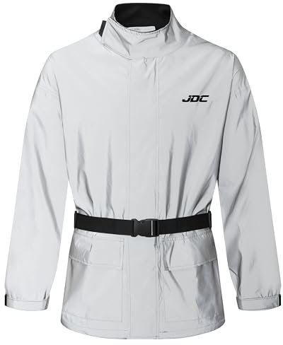 JDC Wasserdichte Motorrad-Regenüberzugsjacke Hohe Sichtbarkeit - SHIELD - Reflektierend - L