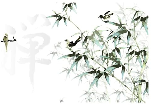 Scenolia Papier Peint intissé Peinture Chinoise 400 x 270 cm (LxH) - Tapisserie Murale panoramique XXL, Made in France