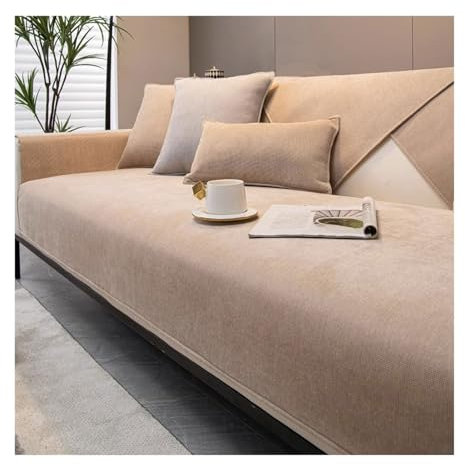 Sofabezug, Chenille-Sofabezüge für 1-, 2-, 3-Sitzer, rutschfeste Sofa-Schonbezüge für Ecken, L-Form, Sofabezüge für Ledersofa, Stretchbezüge für Sofas, Sofakissen, Möbelschutz (B