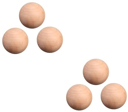SEWACC 6 Stück Holzkugel Spielset Bastelbälle Spielzeug Holzbastel Holzkugeln