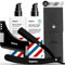 Sapiens Barbershop Kit Rasage Barbier - Rasoir Coupe Choux Barbe Homme Noir, 120 Lames de Rasoir, Gel de Rasage Transparent, Hydratant Visage Après Rasage, Pochoir Guide Contour