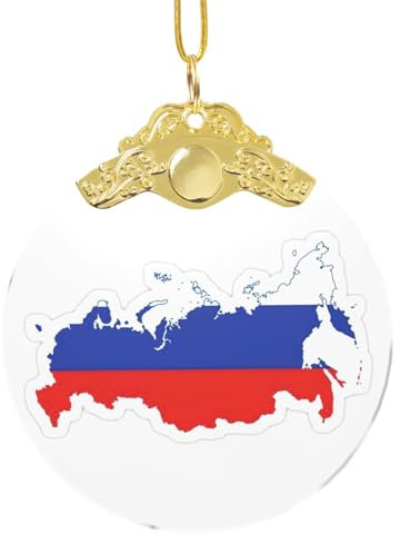 Russische Flagge, Weihnachtsschmuck, Glas, rund, Weihnachtsbaum, hängende Dekoration, Ornament für Weihnachtsfeiern, Heimdekoration, Geschenke
