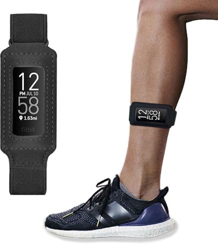 Verstellbares Sportarmband/Knöchelband, kompatibel mit Fitbit Charge 6/5/4/3/2, HR 3/2/1 (schwarz)