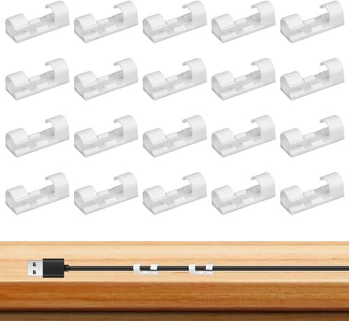 Adhesive Cable Clips - 20pcs/set Sticky Cable Management Clips, Wire Clip