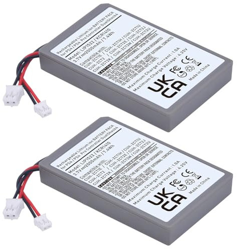 2 batteries compatibles pour contrôleur PS4 / PS4 PRO / PS4 Slim - DualShock V1 V2 JOYSTICK 2000 mAh