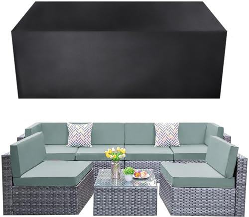 Abdeckungs-Set für Gartenmöbel, Rattan, Würfel, Gartensofa, Tisch, Stühle, wasserdicht, 600D-Oxford-Gewebe, 50 x 50 x 38 cm, UV-sicher und mit PVC ausgekleidet