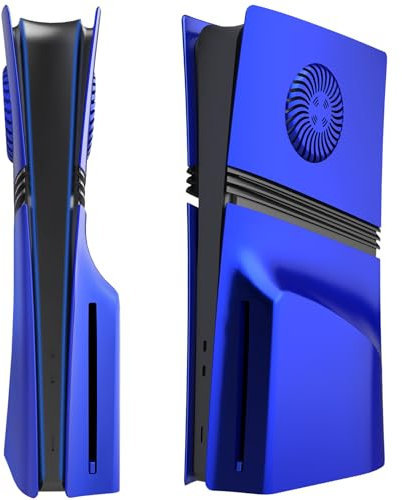 Hzxkqmil Replacement Plates Cover for PS5 Pro Console, Face Plate Custom Shell Faceplate Side Panels with Cooling Vents ABS Case Accessories for PS5 Pro Disc Edition, Blue