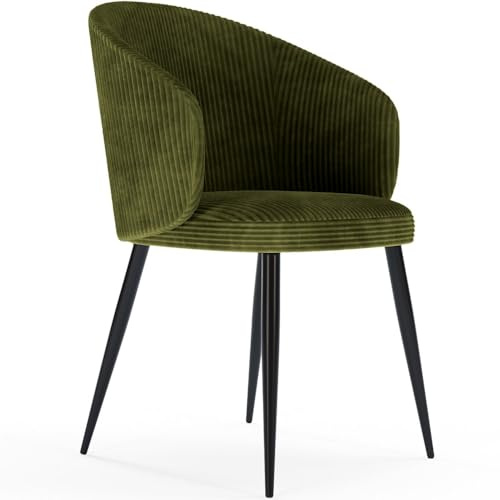 Iconik Interior Esszimmerstuhl, gepolstert, Cord, Fildum Olive