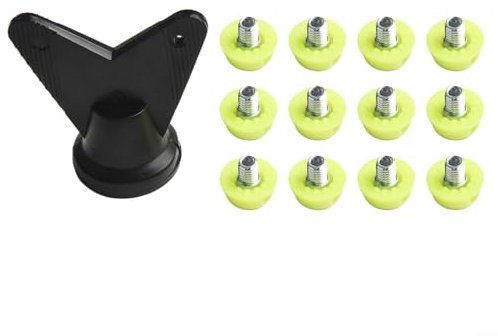Tacos de repuesto para botas de fútbol, 12 tacos de fútbol, 7 mm, 10 mm, tacos de plástico con llave para zapatos (verde 7 mm + 10 mm)