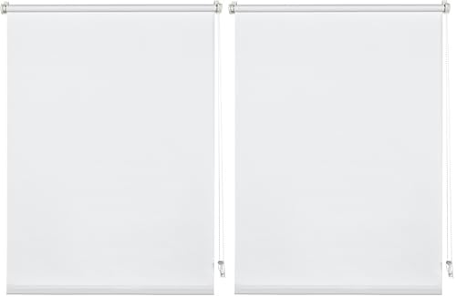 Gardinia, Deco Company Estor Enrollable con Pinza, de luz Diurna, Opaco, Todas Las Piezas Montaje Incluidas, Blanco, 70 x 150 cm (Ancho Alto) (Paquete de 2)