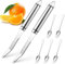 xianzhanEU 2Stück Grapefruitmesser Gebogenes, Grapefruitschäler, Gezacktes Grapefruitmesser für Grapefruit und Orangen Küchenwerkzeug mit 5 Grapefruit löffel