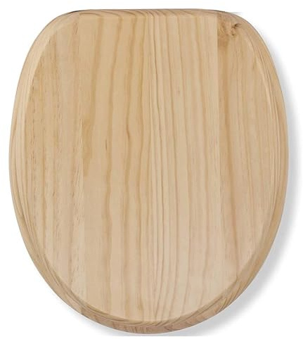 18 Universal MDF WC Toilet Seat – Easy Fit with Strong Zinc Alloy Hinges, Smooth Wipe Surface – Fits All Water Closets (Pine)