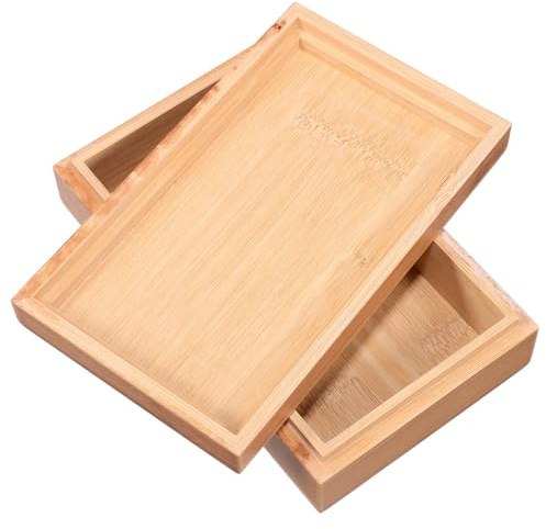 VILLFUL Rustikale Holzkiste mit Deckel für Schmuck und Ätherische Öle | Kompakte Aufbewahrung, Vielseitig Nutzbar, Khakifarben, für Selbstgemacht Basteln und Büro, 15x9x4cm