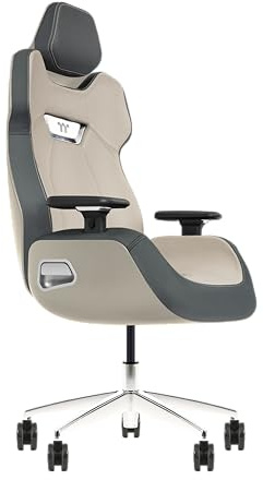 Thermaltake Argent E700 | Premium Gaming Chair | Glacier White & Slate Grey Crayon | vera pelle