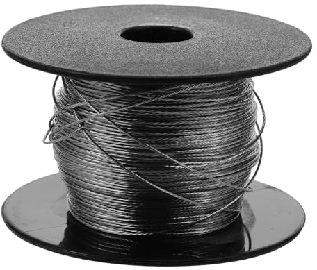 LALADEFIEE Corde à Linge Extérieure en Acier Inoxydable 1x7 Brins 6mm, Résistante la Rouille et Haute Résistance la Traction pour Patios et Terrasses