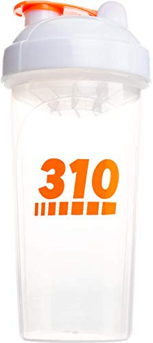 310 Nutrition Shaker de protéines de rechange pour mélanger les poudres de protéines, le mélange de limonade et le pré-entraînement (transparent avec couvercle blanc)