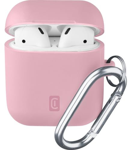 cellularline Bounce - Custodia morbida in silicone per AirPod con gancio per Apple AirPods 1 e 2, colore: Rosa
