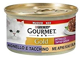 Gourmet Gold Flechte di Gusto Nassfutter für Katzen mit Truthahn und Lamm, 85 g