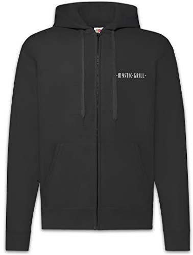 Urban Backwoods Mystic Grill Herren Zipper Hoodie Kapuzenpullover Schwarz Größe 2XL