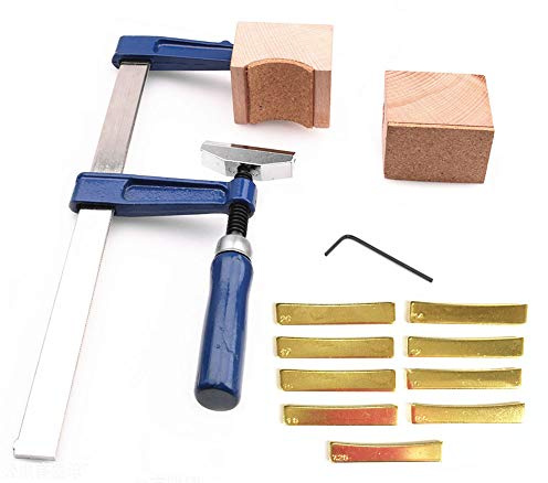 Jiayouy Gitarren-Bass-Griffbrett-Bundpresse + 9 x Radian-Bundpress-Einsätze mit 2 Holz-Schalllochdichtungen, Sechskantschlüssel