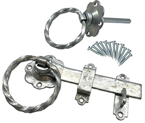 Ring Gate Latch | 6 INCH / 150mm | Twisted Pattern | Hot Dip Galvanised