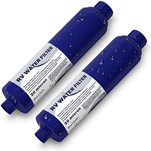 PAULINN Lot de 2 filtres à eau en ligne pour camping-car, tuyau d'arrosage KDF pour bateau, remorque, camping-car, jardinage, plantation, lavage de voiture, réduit le chlore, le mauvais goût et les