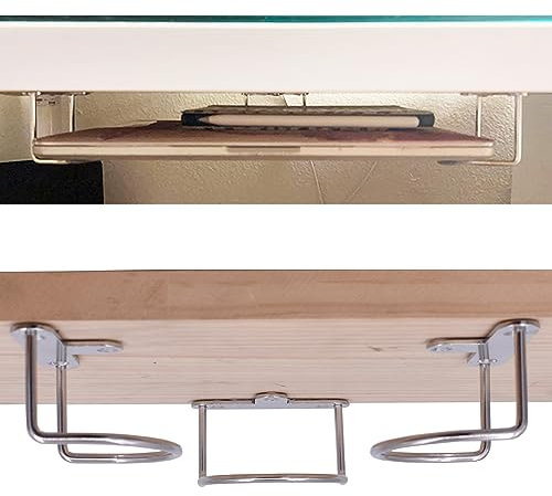 YYST Laptop Holder Mount Under Desk Laptop Mount Organizer Rack W/Screws