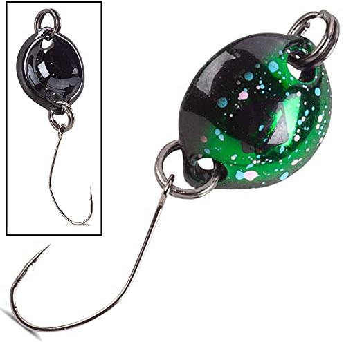 Iron Trout Button Spoon 1,8g - Forellenblinker, Sänger Farbe:Spotted Green/Black