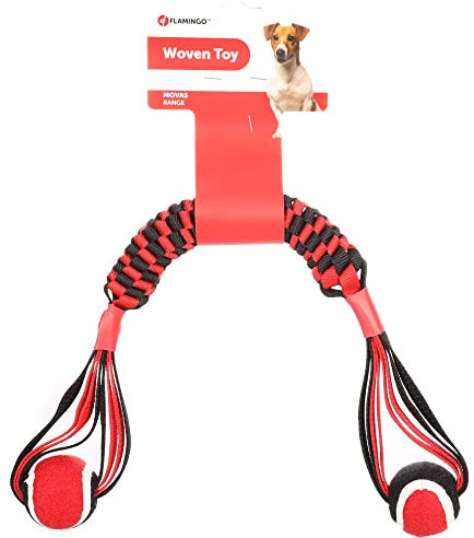 Flamingo HS MOVAS GEWEBTER Stick MIT Tennisball ROT/SCHWARZ 55CM