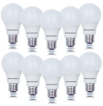Blaupunkt Lampadina LED con Attacco E27 - Classico - Luce del Giorno - 9W - Equivalenti a 60W - Luce Bianca Naturale 4000K - Lampadine Efficienza e Risparmio Energetico - Lampada - Box 10 Pezzi