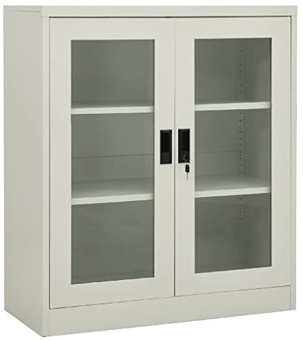 vidaXL Büroschrank Aktenschrank Metallschrank Universalschrank Stahlschrank Aufbewahrungsschrank Büromöbel Schrank Lagerschrank Hellgrau 90x40x105cm Stahl