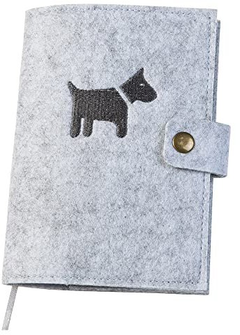 luxdag Heimtierausweis Hülle aus Filz (Farbe & Motiv wählbar) - EU Heimtierausweis Schutzhülle - Impfpasshülle - Schoner für Hundeausweis
