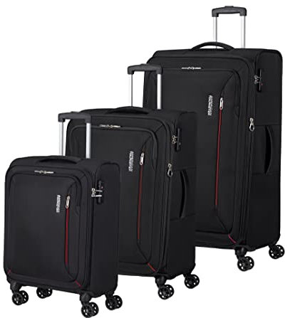 American Tourister Hyperspeed - Kofferset 3-teilig, Schwarz (Jet Black)
