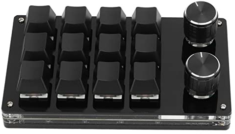 Ejoyous 12 Tasten Tastatur Einhand Mechanische Gaming Tastatur, Multifunktionale Shortcut Programmierbare Makro Tastatur mit Einstellbarer für Vista Macos (Schwarz)