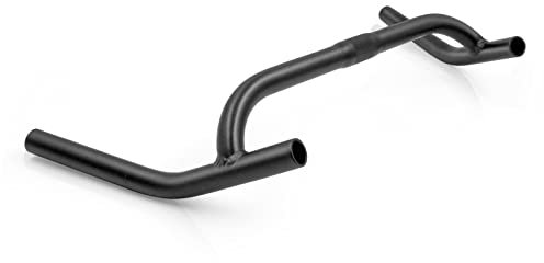 Fahrradlenker, Aluminiumlegierung, großer Winkel, gebogener Lenker für Kiesfahrräder, Rennräder, MTB, 22,2 x 25,4 mm, 380 x 510 mm, Schwarz