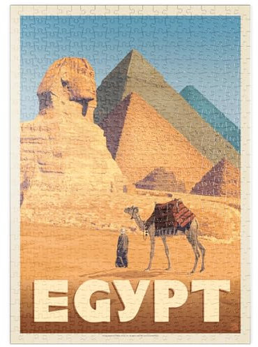 MyPuzzle Ägypten: Pyramiden und die Große Sphinx, Vintage Poster - Premium 500 Teile Puzzle - MyPuzzle Sonderkollektion von Anderson Design Group