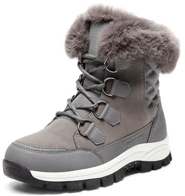 DREAM PAIRS Stivali da Neve da Donna,Size 40,Grigio-Scuro,SDSB2305W-E