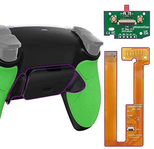 eXtremeRate Programmierbares Rise Remap Kit für PS5 Controller BDM-030 040 050, Upgrade-Board & neu gestaltete Schwarze Rückschale und Rücktasten, Controller Nicht im Lieferumfang enthalten