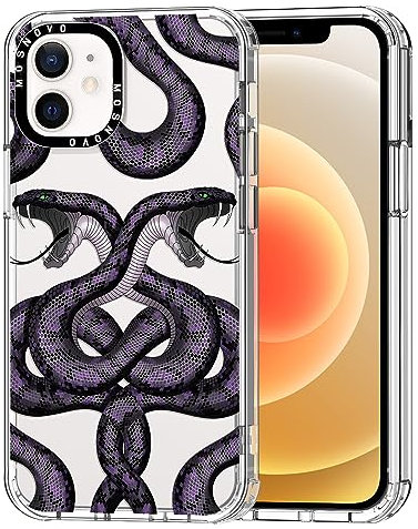 MOSNOVO für iPhone 12 Mini Hülle – Durchsichtige, schlanke, stoßfeste TPU+PC-Handyhülle, [6,6 Fuß Fallschutz/Anti-Abziehen] - Geheimnisvolle Schlange