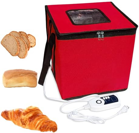 Cloud Fire Faltbare Teiggärbox, Temperatureinstellung Gärbox Mit Deckel, Abnehmbarer Multifunktions -Gärschrank für Zuhause, Brot, PizzaJoghurt, Reiswein (Rot, klein)