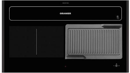 Oranier Induktionskochfeld KFL 2092 - Flächen-Induktion 90 cm Abluft-Umluft Kochfeldabzug Grillplatte gerillt & schwarzen Seitenleisten