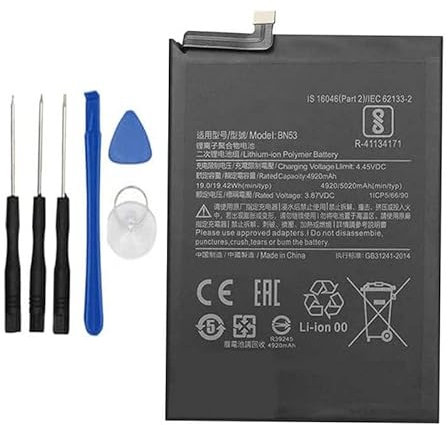 Ukkipower 5020mAh Replacement Battery BN53 For Red-mi Note 9 Pro 4G M2003J6B1I M2003J6B2G / Red-mi Note 10 PRO