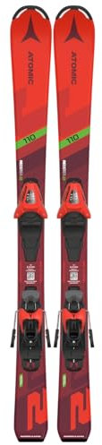 ATOMIC PM REDSTER J2 100 Ski - Kinderski in Rot - Ski für Kinder 5-8 Jahre - Kinder-Skier in Größe 100 cm - Skier für Kinder inkl. Bindung mit Voreinstellung - rote Ski mit C 5 GW Bindung