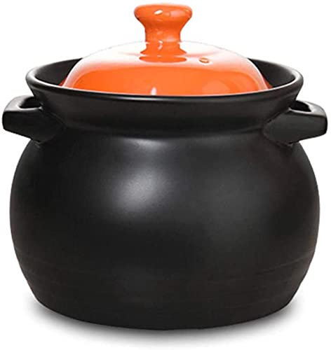 Cazuela De Terracota Cazuela De Cerámica Olla De Barro Olla De Barro con Tapa Resistencia A Altas Temperaturas-3L