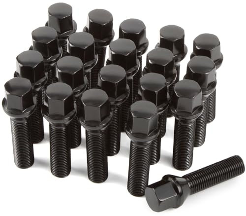 Kit 20 Bulloni Ruota Filetto Lungo 40mm per Distanziali Ruota I M12x1,5x40mm I Sede Conica Chiave 17mm I Compatibili con BMW